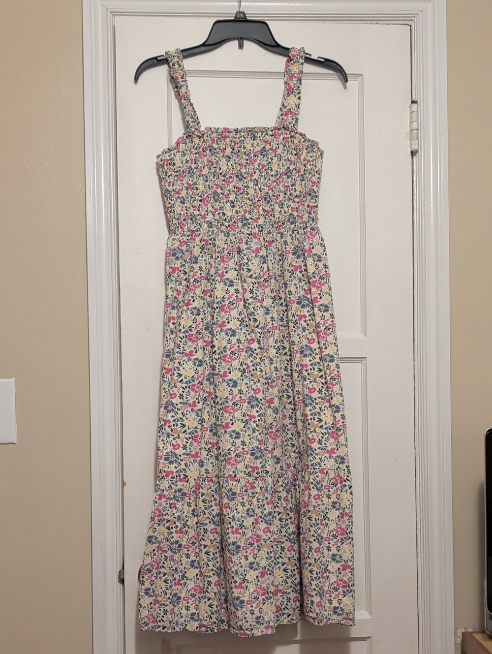GAP Floral Midi Dress in Cream, Pink & Blue